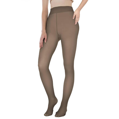EXQUISLIFE Fleece Lined Tights Sheer Women - Fake Translucent Warm Pantyhose Leggings Sheer Thick Tights, for Winter