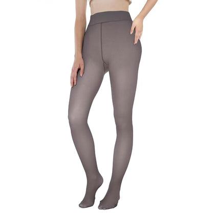 EXQUISLIFE Fleece Lined Tights Sheer Women - Fake Translucent Warm Pantyhose Leggings Sheer Thick Tights, for Winter